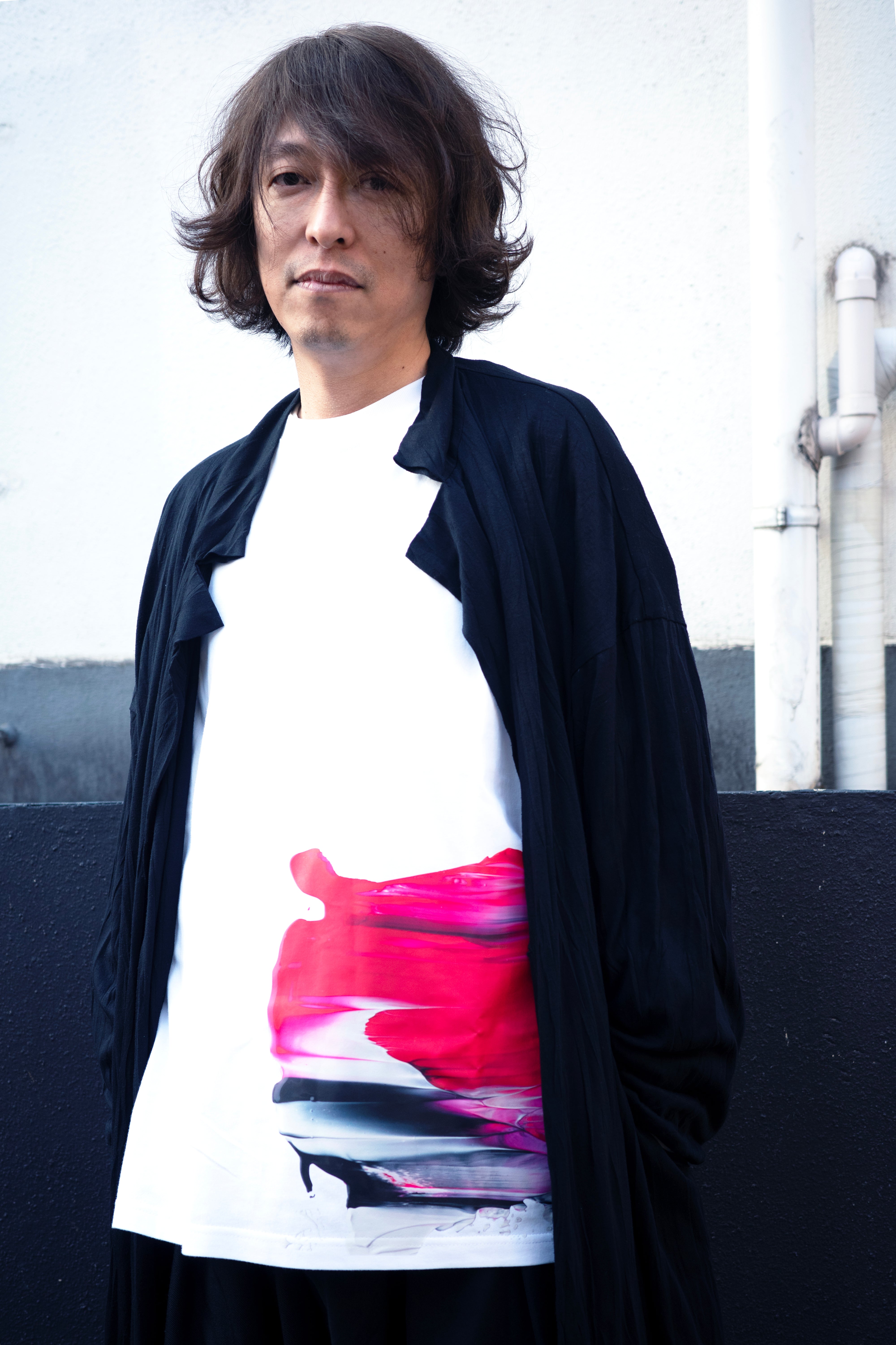 RAW SCRAPE Oversized long sleeve T-shirt