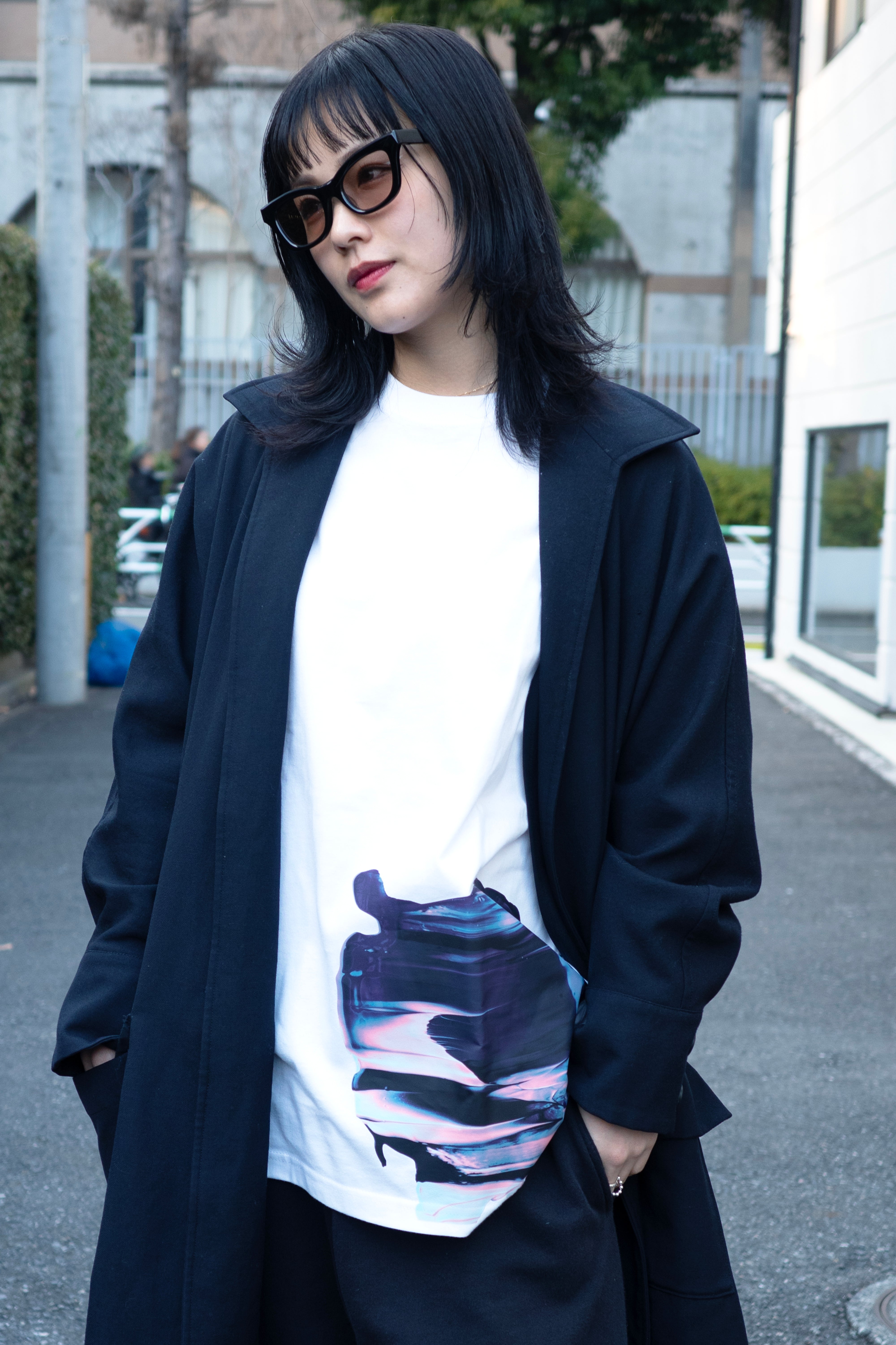 RAW SCRAPE Oversized long sleeve T-shirt